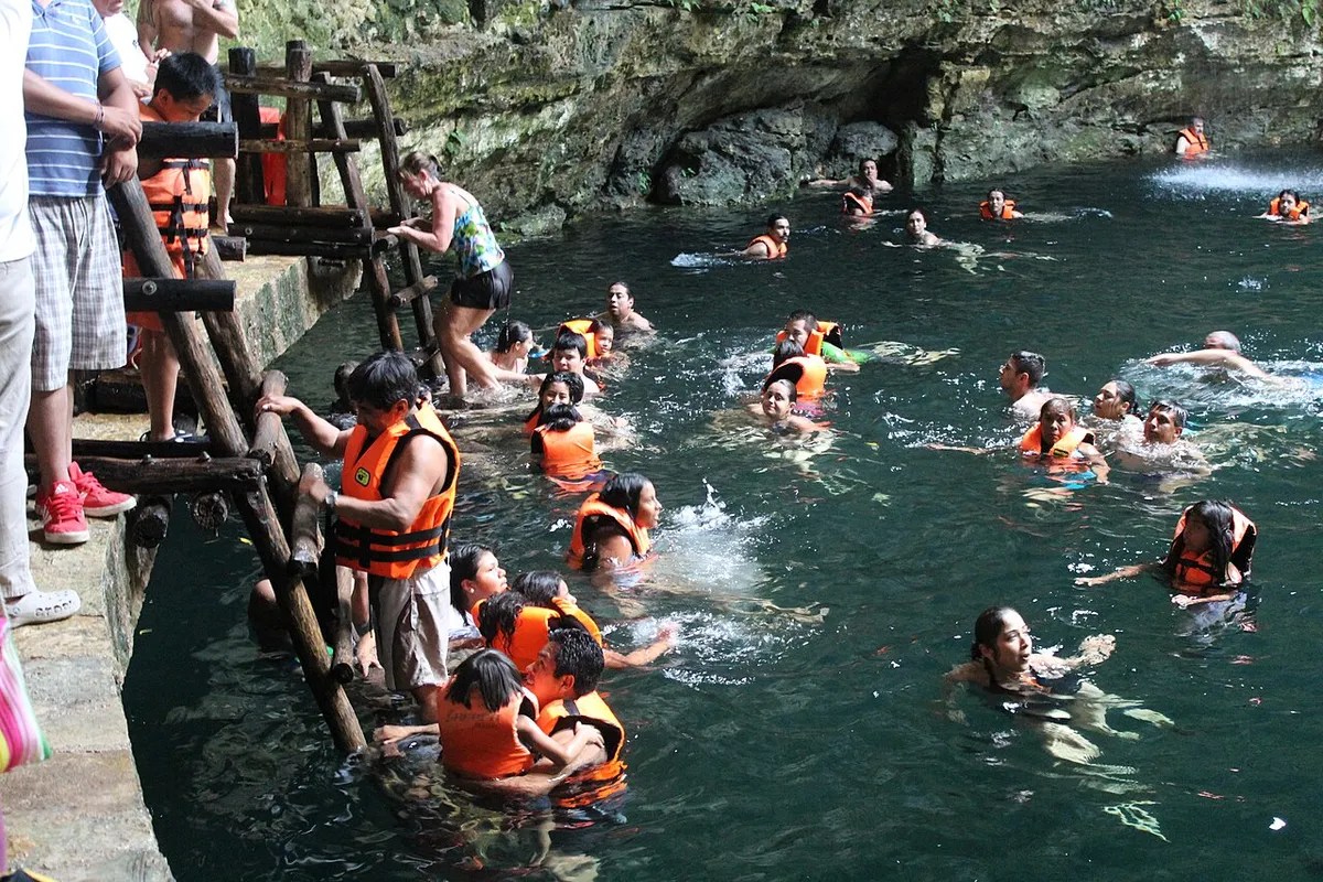 Cenote Ik Kil swim after a self-guided Chichen Itza visit without a tour, Yucatan, Mexico
