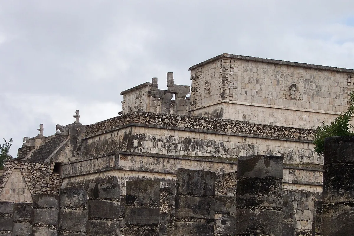 Temple of the Warriors columns, part of what the 2026 Chichen Itza ticket price covers, Yucatan, Mexico