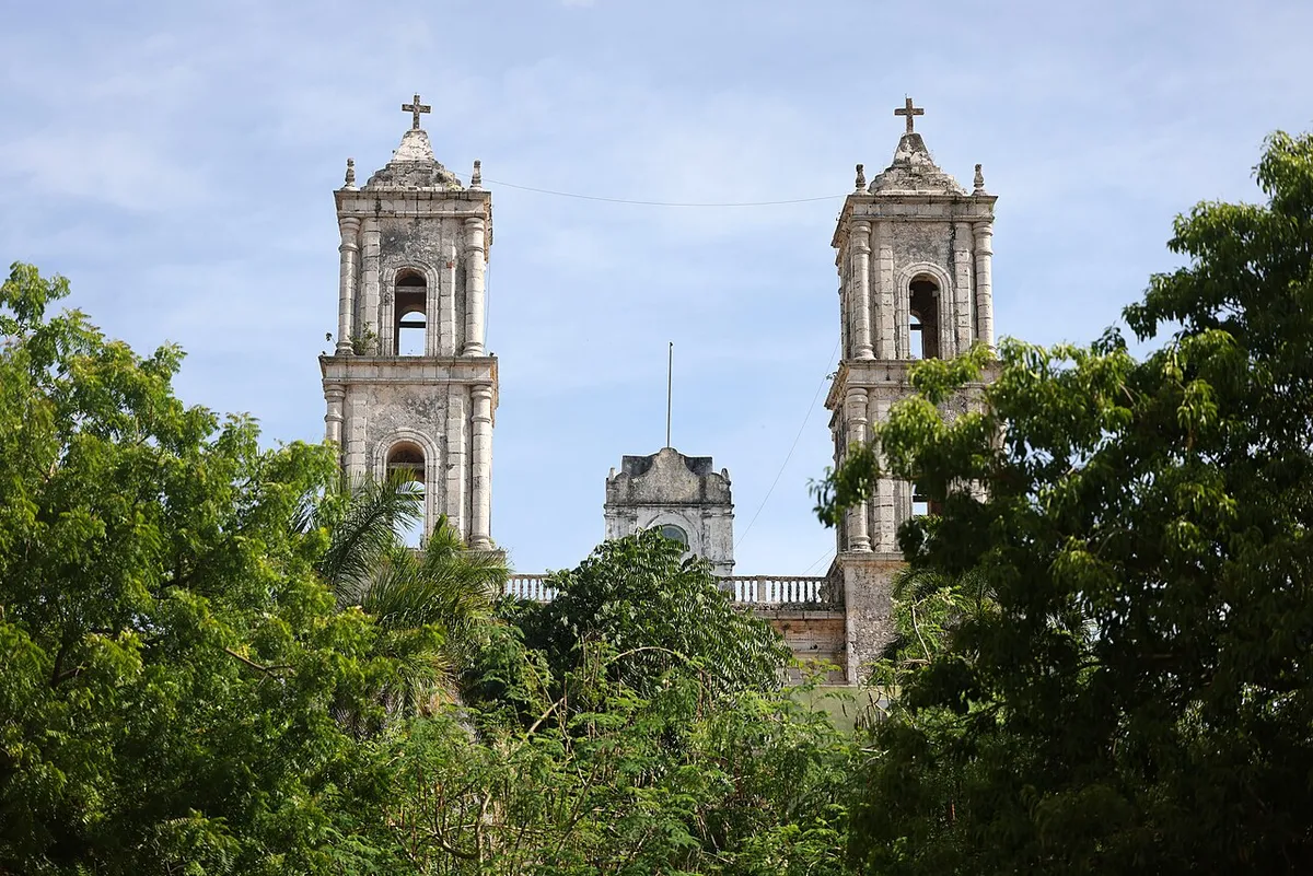 Cathedral of San Servacio in Valladolid, the nearest city when buying official Chichen Itza tickets, Yucatan, Mexico